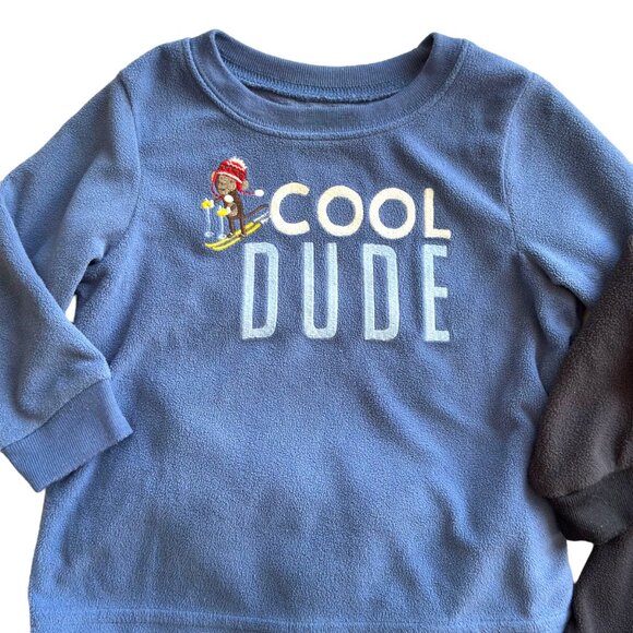 3 Pairs Baby Boy 2-Piece Holiday Fleece Pajama Sets 12M Moose Reindeer Snowflake - Picture 9 of 12